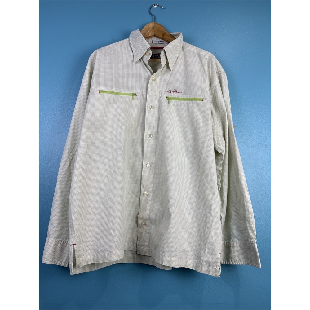 Orvis Shirt Mens Large Trout Bum Long Sleeve Vented Check Fishing Gorpcore
